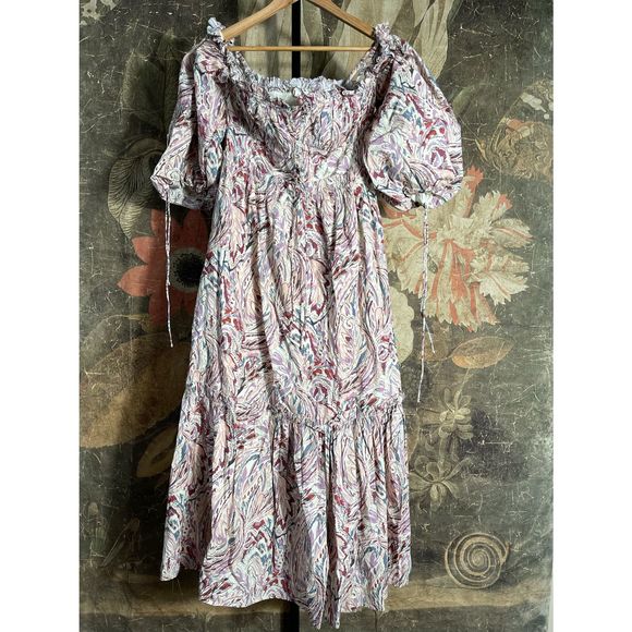New Anthropologie Paisley Puff-Sleeved Maxi Dress By Love The Label in Assorted - Picture 4 of 6